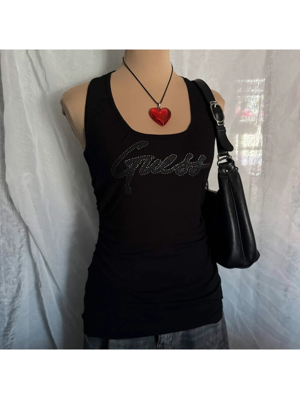 black y2k guess tank top